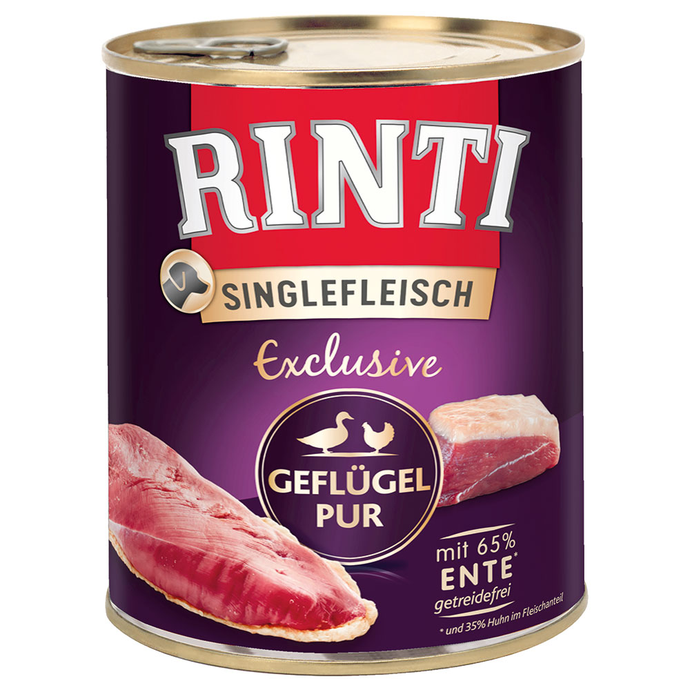 Sparpaket: RINTI Singlefleisch 12 x 800 g - Exclusive Geflügel Pur von Rinti