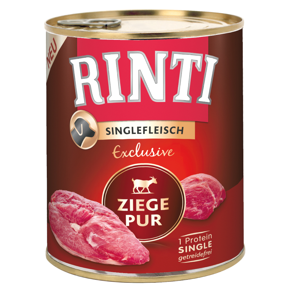 Sparpaket: RINTI Singlefleisch 12 x 800 g - Exclusive Ziege pur von Rinti