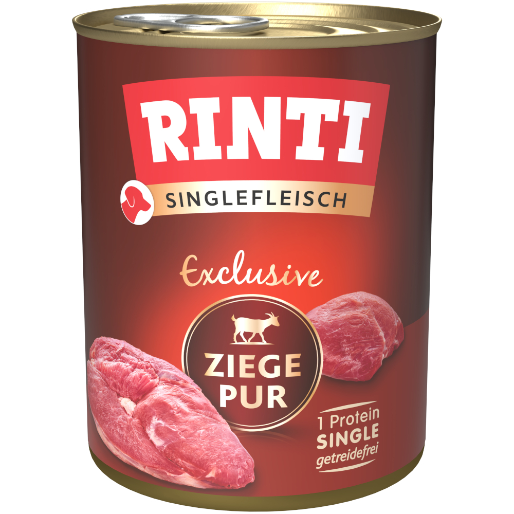 Sparpaket: RINTI Singlefleisch 12 x 800 g - Exclusive Ziege pur von Rinti