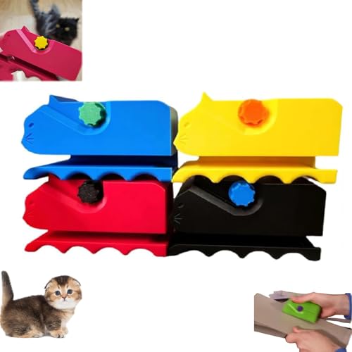 Cardboard Cutter for Cat Scratchers, 3D Printed Card Board Cutter, DIY Cat Scratcher Cardboard Cutter, Cardboard Strip Cutter, Handheld Cardboard Recycle Tool (4PCS * Blue + Black + red + Yellow) von Ripkegn