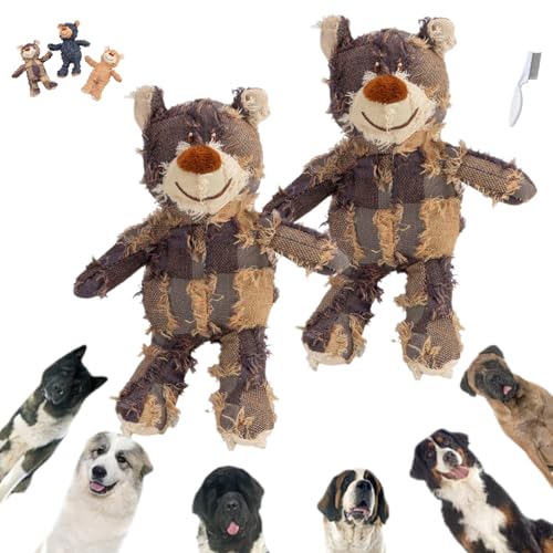 Ripkegn Unbreaka Bear,Unbreaka Bear Dog Unbreakable Teddy Extreme Bear,Dog Companion for Heavy Chewers,Unbreakable Bear Dog Toy,Queaky Tough Heavy Duty Chewer Large Breed DogToy (Dark Purple * 2PCS) von Ripkegn