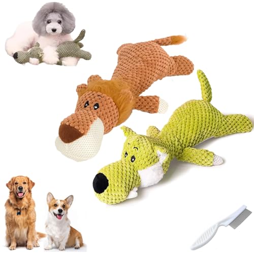 Wowpetsmart Invincible Chewanimals, Wowpetsmart for Heavy Chewers, Chewanimal - Designed for Strong Chewers, Wowpetsmart Dog Chew Toys, Toys for Small, Medium and Large Dogs (2pcs Lion + Wolf) von Ripkegn