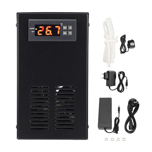 Aquarium-Wasserkühler, Intelligentes WiFi, Digitales Display, 35 L, Geräuscharm, -55–120 ℃, Aquarium-Wasser-Inline-Kühler für Süß- und Salzwasser-Aquarien (EU-Stecker) von Risegun