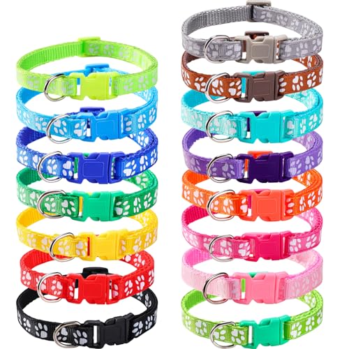 Risipu Hundehalsband für Welpen, verstellbar, langlebig, personalisierbar, klein, bequem, Sicherheits-Nylon, wiederverwendbar, waschbar Risipu Hundehalsband für Welpen, verstellbar, langlebig, personalisierbar, klein, bequem, Sicherheits-Nylon, wiederverwendbar, waschbar von Risipu