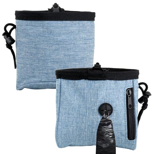 Risipu Leckerli-Tasche für Hunde mit Clip-Taillengürtel, Leckerli-Zubehör, wasserdicht, 119,4 cm, verstellbarer Bund, Leckerli-Halter (blau) von Risipu