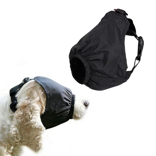 Rislobx Hunde-Augenmaske, Nylon, beruhigende Kappe für Hunde mit Angst, Haustier-Kopfwickelmaske, Maulkorb zur Fellpflege, gegen Autokrankheit (M von Rislobx