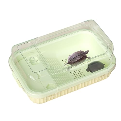 Rissunkv Schildkröten-Terrarien | Schildkröten-Tank-Aquarien, Schildkrötenbecken, Schildkröten-Lebensraum, Vollsicht-Aquarium mit Schildkröten-Starter-Kit und multifunktionalen Bereichen von Rissunkv