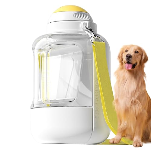 Rissunkv Tragbare Hundewasserflasche, Wasserflasche für Hunde - Reise-Trinkflasche, Wassernapf | Wasserspender für Hunde mit großer Kapazität, 2-in-1-Trinknapf für Welpen, auslaufsichere Hundeflasche, von Rissunkv