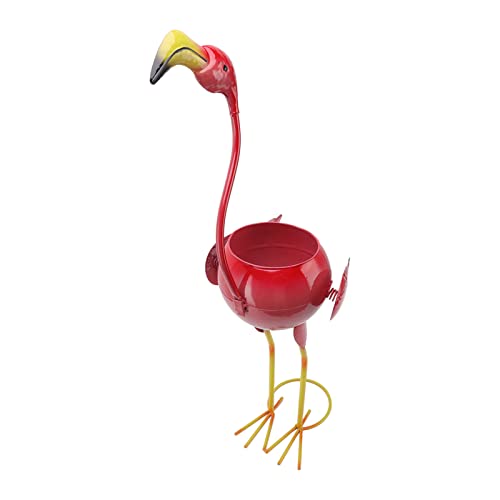 Flamingo-Form-Blumentopf, Gartendekoration, Blumentopf, Grünes Eisen, Saftiger Grüner Blumentopf, Figur, Skulptur, Töpfe von Riuulity