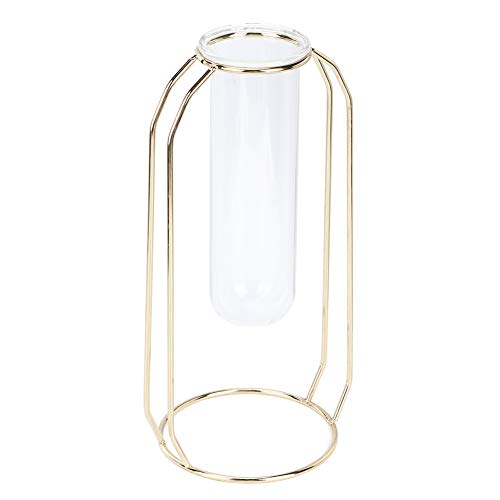 Glasvase-Pflanzgefäßhalter, Desktop-Hydrokulturvase für Heimdekoration, Töpfe, Pflanzgefäße, Behälter, Zubehör, Terrarien (Gold) von Riuulity