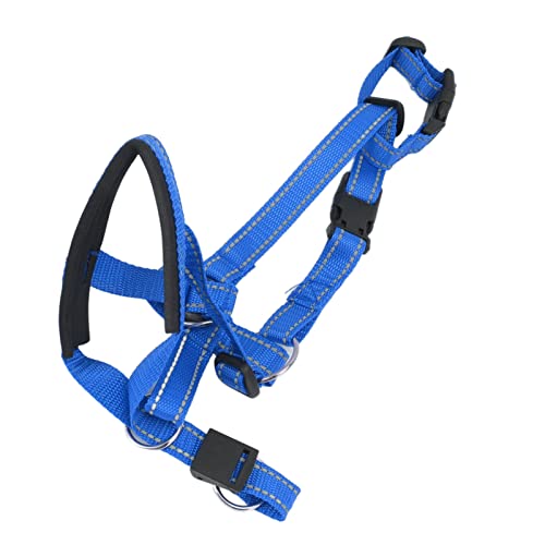 Haustierhalfter Verhindert das Ziehen von Haustieren, Hundehalsband, Hundekopfhalter mit Sicherheitsgurt für Outdoor-Spaziergänge, Halsbänder (Blau) von Riuulity