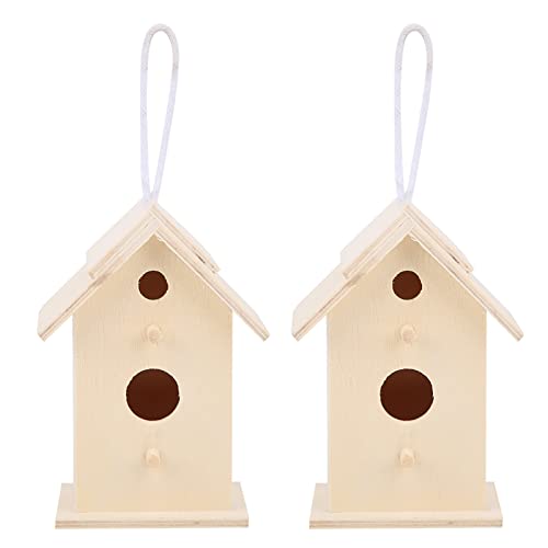 Riuulity Vogelhaus, 2 Stück, Innovatives Outdoor-Vogelhaus aus Holz, Vögel Nisten, Zuchtbox, Käfig, Ornament, Gartendekoration von Riuulity