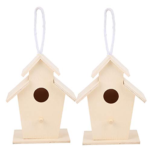 Vogelhaus 2 Stück Outdoor Garten Holz Vogelhaus Nistkasten Käfig Dekoration Ornament Vögel Zubehör von Riuulity