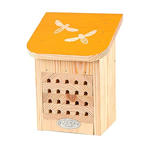 Rivanto® Bienenhaus mit Aufdruck, Bienenmotiv, in gelb, L 11,9 x B 15 x H 20,1 cm von Rivanto