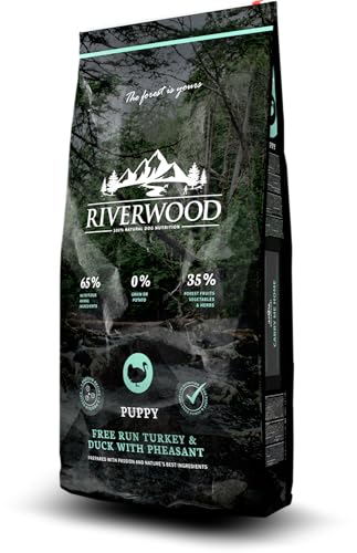 Riverwood Puppy | Freiland Truthahn & Ente mit Fasan | Ultra Premium Getreidefreies Hypoallergenes Trockenfutter für Welpen und Junge Hunde | Hoher Fleischanteil | Aller Rassen | 12 KG von Riverwood