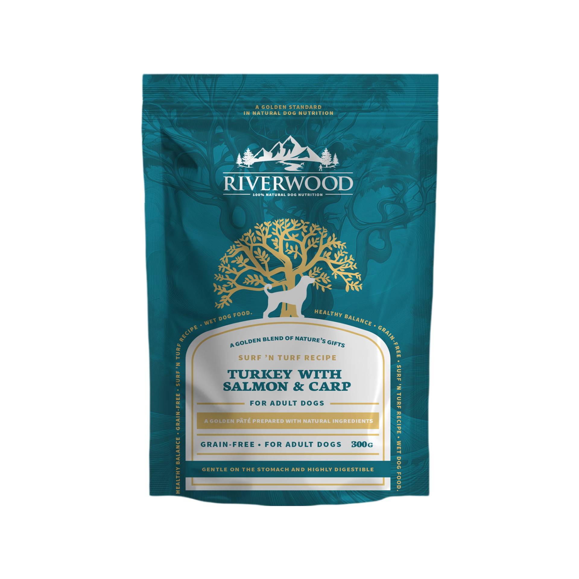 Riverwood Surf 'n Turf Adult Dog - Truthahn mit Strauß & Karpfen - 12 x 300 g Riverwood Surf 'n Turf Adult Dog - Truthahn mit Strauß & Karpfen - 12 x 300 g von Riverwood
