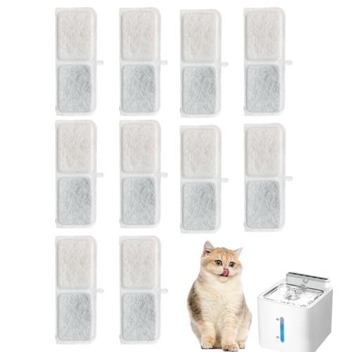 10 Stück Katzenbrunnen Filter, Ersatzfilter für Trinkbrunnen Für Katze, Filter Katzenbrunnen für Batteriebetriebenen Katzenbrunnen mit Bewegungsmelder, Trinkbrunnen Filter mit Harz Aktivkohle(Weiß) von Rixotix