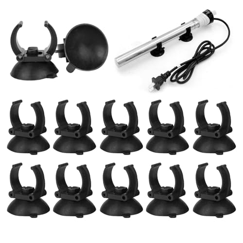 12 Stück Saugnäpfe Aquarium Clips, Aquarium Heizer Saugnäpfe mit 2,4 cm Clips Aquarium Saugnapf Standard Heizstabhalter Klammern für Aquarien Fisch Tank Belüftung Setup,Nicht für Airline-Schläuche von Rixotix