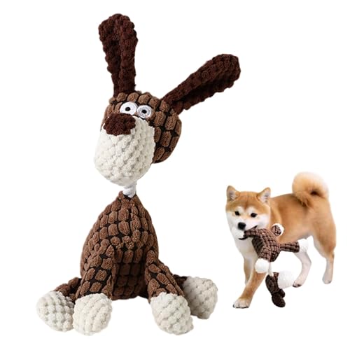 Spielzeug Hund Kuscheltier Hund Plüschtier Hund interaktives Hundespielzeug mit eingebauten Quietscher gegen Langeweile geeignet für Welpen kleine und große Hunde Plüsch Hund Spielzeug weich Dogtoy von Rixotix