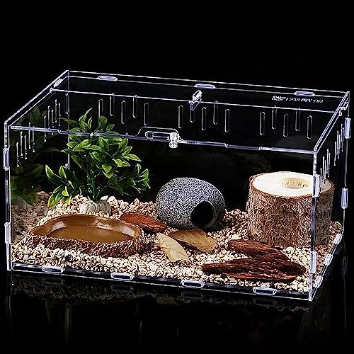 Reptile Fütterungsbox,Acryl Transparent Transport Box,Geeignet für Eidechsen, Spinnen, Hornfrösche und Käfer. (30cm x 20cm x 15cm) von RiyaNed