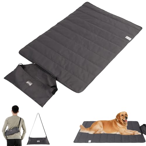 Hundedecke für Unterwegs, Hundedecke 70 x 100 cm, Faltbare Hundedecke, Hundematte Waschbar, Faltbare Wasserdichte Hundedecke, Reisedecke für Haustier, Hundematte für Reise Camping Outdoor, Dunkelgrau von Rkllejs