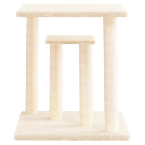 Rlxzsn Katzen-Kratzbaum Katzenspielzentrum Säulen mit Natürlichem Sisal Umwickelt Katzenmöbel Mehrstufige Katzenturm Katzenhaus Indoor Tätigkeitsbereich für Haustiere Creme 47,5x47,5x50 cm von Rlxzsn