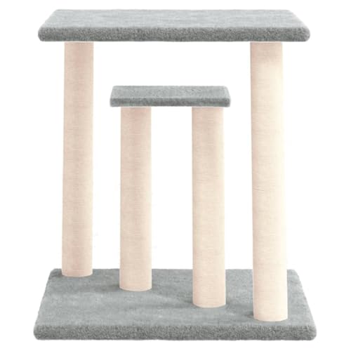 Rlxzsn Katzen-Kratzbaum Katzenspielzentrum Säulen mit Natürlichem Sisal Umwickelt Katzenmöbel Mehrstufige Katzenturm Katzenhaus Indoor Tätigkeitsbereich für Haustiere Hellgrau 47,5x47,5x50 cm von Rlxzsn