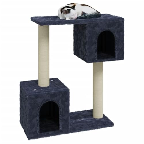 Rlxzsn Katzen-Kratzbaum Katzenspielzentrum Säulen mit Natürlichem Sisal Umwickelt Mehrstufige Katzenturm Katzenhaus Katzenmöbel Indoor Tätigkeitsbereich für Haustiere Dunkelgrau 55x22x60 cm von Rlxzsn