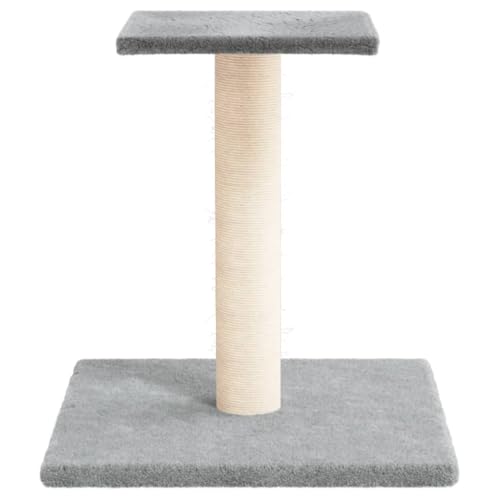 Rlxzsn Katzen-Kratzbaum Katzenspielzentrum Säulen mit Natürlichem Sisal Umwickelt Mehrstufige Katzenturm Katzenhaus Katzenmöbel Indoor Tätigkeitsbereich für Haustiere Hellgrau 34,5x34,5x38 cm von Rlxzsn