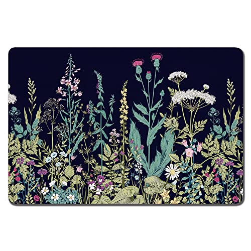 Rnivvi Hundefuttermatte, 30,5 x 48,3 cm, Blumen-Hundematte für Futter und Wasser, saugfähige Hunde- und Katzennapf-Matte schützt Böden, niedliche Katzenfuttermatte zum Füttern und Gießen, 3 mm von Rnivvi