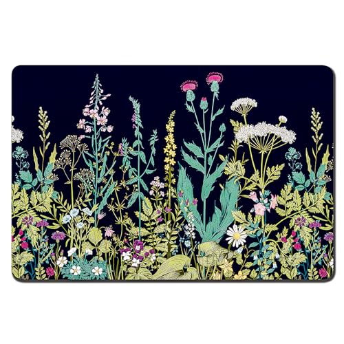 Rnivvi Hundefuttermatte, 30,5 x 48,3 cm, Blumen-Hundematte für Futter und Wasser, saugfähige Hunde- und Katzennapfmatte, schützt Böden, niedliche Katzenfuttermatte zum Füttern und Bewässern, von Rnivvi