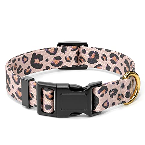 Rnivvi Hundehalsband, personalisiertes, verstellbares Hundehalsband für große Hunde, niedliches Leoparden-Welpenhalsband für Jungen und Mädchen, weiche, strapazierfähige Haustierhalsbänder mit von Rnivvi