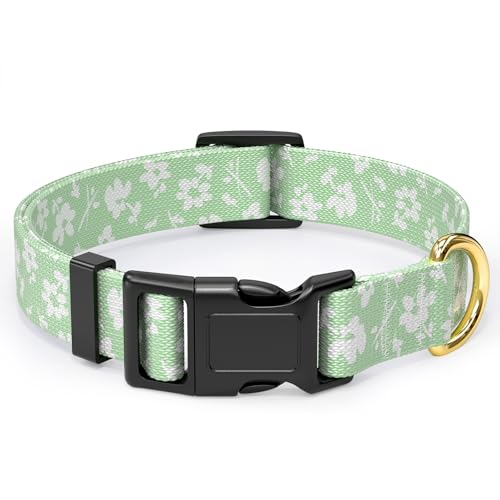 Rnivvi Hundehalsband für mittelgroße Hunde, niedliches Blumenmuster, strapazierfähig, verstellbar, Welpenhalsband mit Schnellverschluss-Schnalle für Mädchen und Frauen, Haustierzubehör zum von Rnivvi