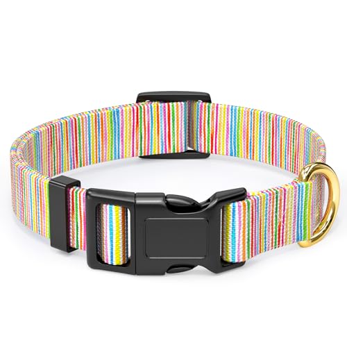 Rnivvi Hundehalsband, verstellbares Hundehalsband für mittelgroße Hunde, niedliches Welpenhalsband für Jungen und Mädchen, weiches Nylon, Haustierhalsband mit Schnellverschluss-Schnalle zum von Rnivvi