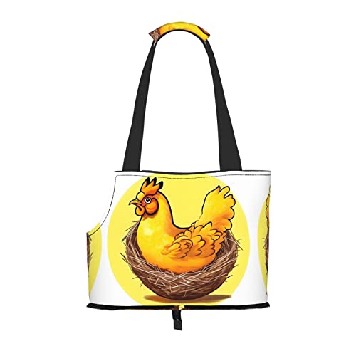 Bird'S Nest Golden Huhn tragbare Haustier-Schultertasche idealer Begleiter für Haustiere auf Reisen Tragfähigkeit 10 kg Sichtöffnung Design mit Kragen Haken von RoMuKa