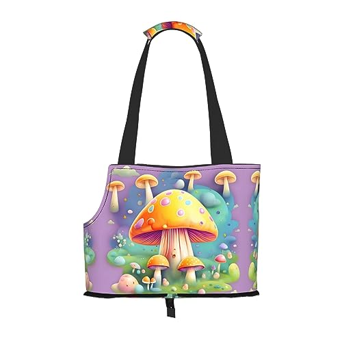 Fantasy Dream Pilz tragbare Haustier-Schultertasche, idealer Begleiter für Haustiere auf Reisen, Tragfähigkeit 10 kg, Sichtöffnung, Design mit Kragenhaken von RoMuKa