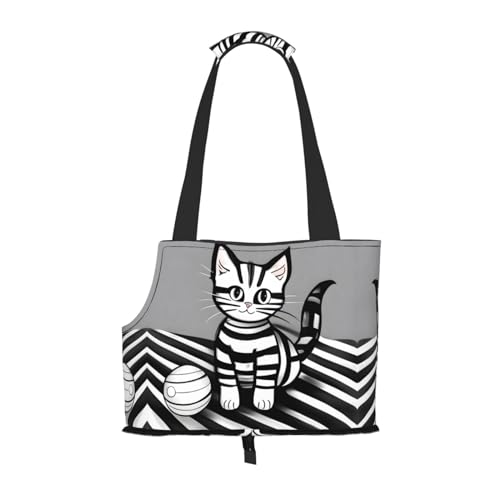 Play Ball Kitty tragbare Haustier-Schultertasche, idealer Begleiter für Haustiere auf Reisen, Tragfähigkeit 10 kg, Sichtöffnung, Design mit Kragenhaken von RoMuKa