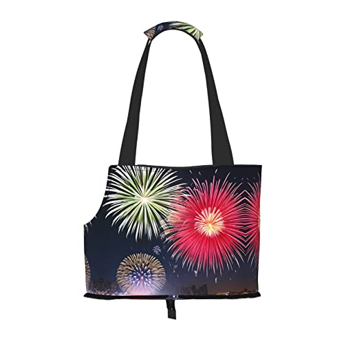 Splendid Fireworks tragbare Haustier-Umhängetasche, idealer Begleiter für Haustiere auf Reisen, Tragfähigkeit 10 kg, Sichtöffnung, Design mit Kragenhaken von RoMuKa