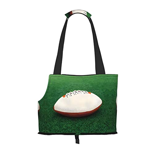 Tragetasche mit Rugby-Ball, tragbar, ideal für Haustiere auf Reisen, Tragfähigkeit 10 kg, Öffnung, Design mit Kragenhaken, Weiß von RoMuKa