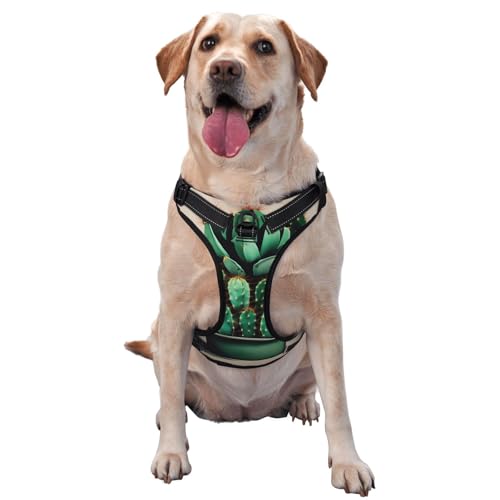 Cactus Art Traction Vest Vest Harness Dog Harness Medium Dog Pet Supplies Outdoor Travel Dog Walking von RoMuka