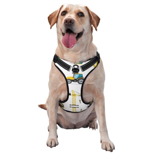 Cartoon Heavy Machinery Truck Pet Traktion Weste Weste Harness Dog Harness Medium Size Dog Supplies Pet Supplies Outdoor Travel Dog Walking von RoMuka