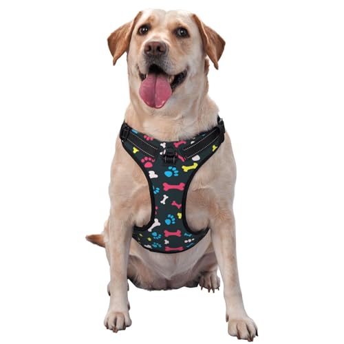 Hunde- und Katzenpfoten-Weste mit Regenbogen-Motiv, mittlere Größe, für Outdoor-Reisen, Spaziergänge mit dem Hund von RoMuka