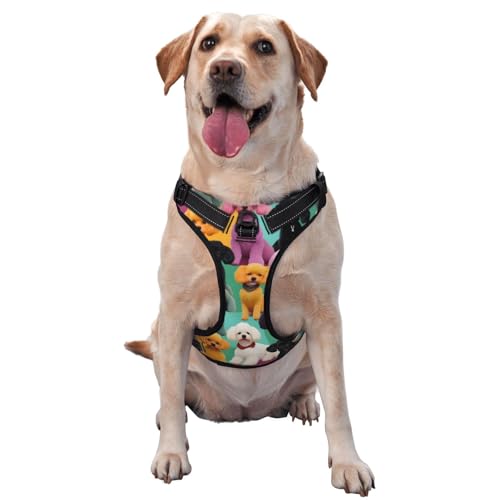 Hundeweste mit Pudelmotiv, mittlere Größe, für Outdoor-Reisen, Spaziergänge mit dem Hund von RoMuka