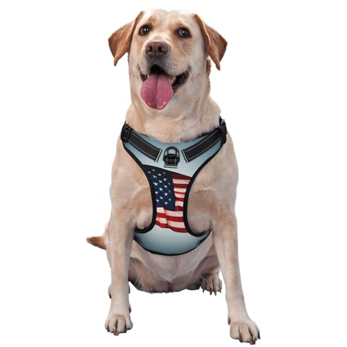 Traktionsweste mit amerikanischer Flagge, Hundegeschirr, mittelgroße Hundebedarf, Outdoor-Reisen, Spaziergänge von RoMuka