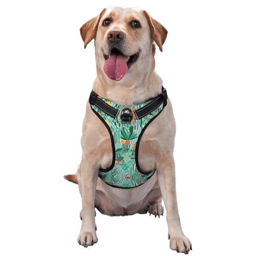 Tropical Flora Pet Traktion Weste Weste Geschirr Hund Geschirr Mittlere Hund Pet Liefert Outdoor Reise Hund Wandern von RoMuka