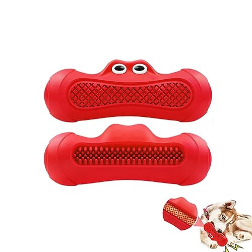 Blue Robot Dog Chew Toys for Aggressive Chewers, Rubber Dog Toys for Training and Teeth Cleaning, Durable Interactive Tough Dog Toy for Large/Medium/Small Dogs (Red) von RoSsom