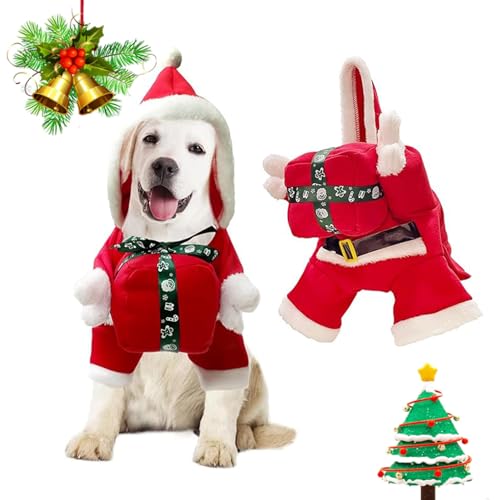 Hundekostüm Weihnachten,RoadLoo Haustier Weihnachtskostüm Hunde Kleidung Weihnachten Katzen Kleidung Weihnachten Pet Hoodies warme Hundemantel für Winter Frühling Weihnachten Hundebekleidung Rot von RoadLoo