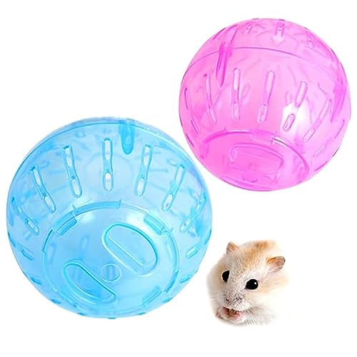 Hamsterball,RoadLoo 2Pcs 12cm Hamsterball Übungsball Sportball Rolle Kugel Laufkugel Joggingball Kleintiere Kunststoff Spielzeug für Haustier Ratten Mäuse Rennmaus laufendes Jogging Fitness Laufen von RoadLoo