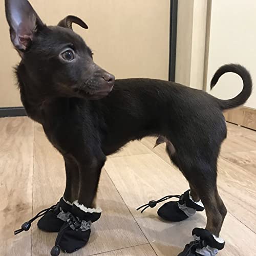 4 stücke Hundeschuhe Hundestiefel Paw Protector Rutschfeste Weiche Bequeme Schuhe Deckeln Regenstiefel Fußbekleidung Plüsch Hund Socken Stiefel Schuhe Welpenschuhe Für kleine große Hunde Orange von Roadoor