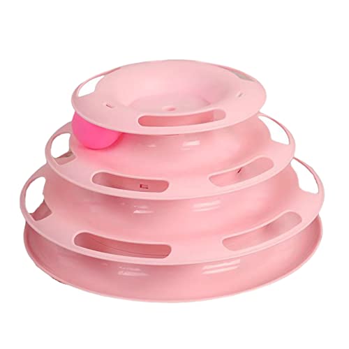 Cat Plate Toy Creative Relieve Langeweile Übung Katzen Kätzchen Play Plate Bälle Interaktives Spielzeug für Kitty Rosa von Roadoor